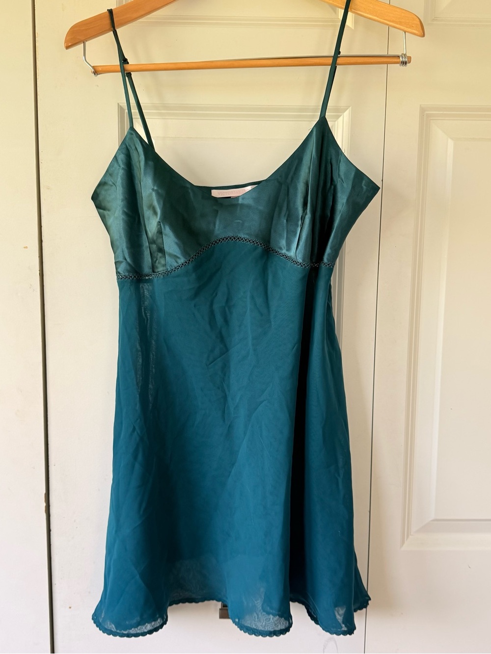 Victoria's Secret Teal Satin Slip Dress